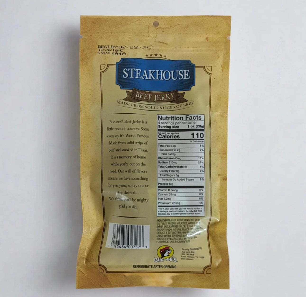 Buc-ee's Steakhouse Beef Jerky